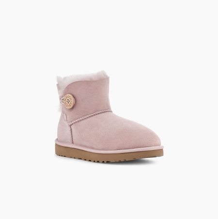 UGG Mini Bailey Button II Pink Boots for Women (UHDW67591)